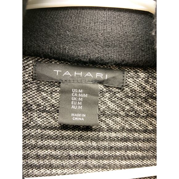 Tahari Zip Up Cardigan Sweater Coat Houndstooth Size M - Picture 3 of 5